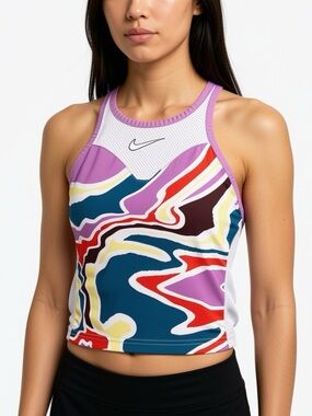 Nike Court Women's DRI-FIT SLAM Tennis Tank top Multicolor Size S